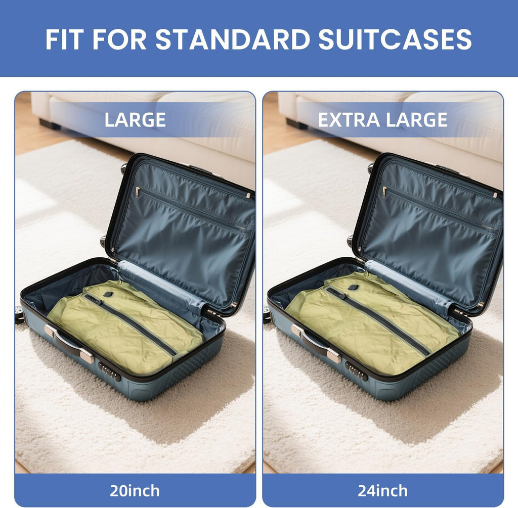 Reusable Compression Packing Cubes, Waterproof Heavy Duty Travel Luggage Organizers, Extra Large Space Saving Storage Bags for Suitcase, Backpack and Carry-On Essentials